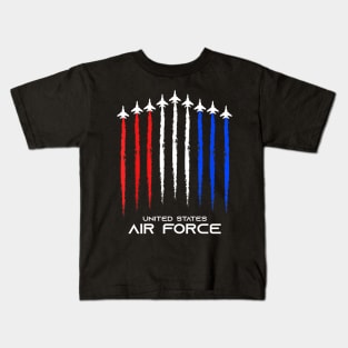 Air Force US Veterans American Flag 4th of July Patriotic Kids T-Shirt